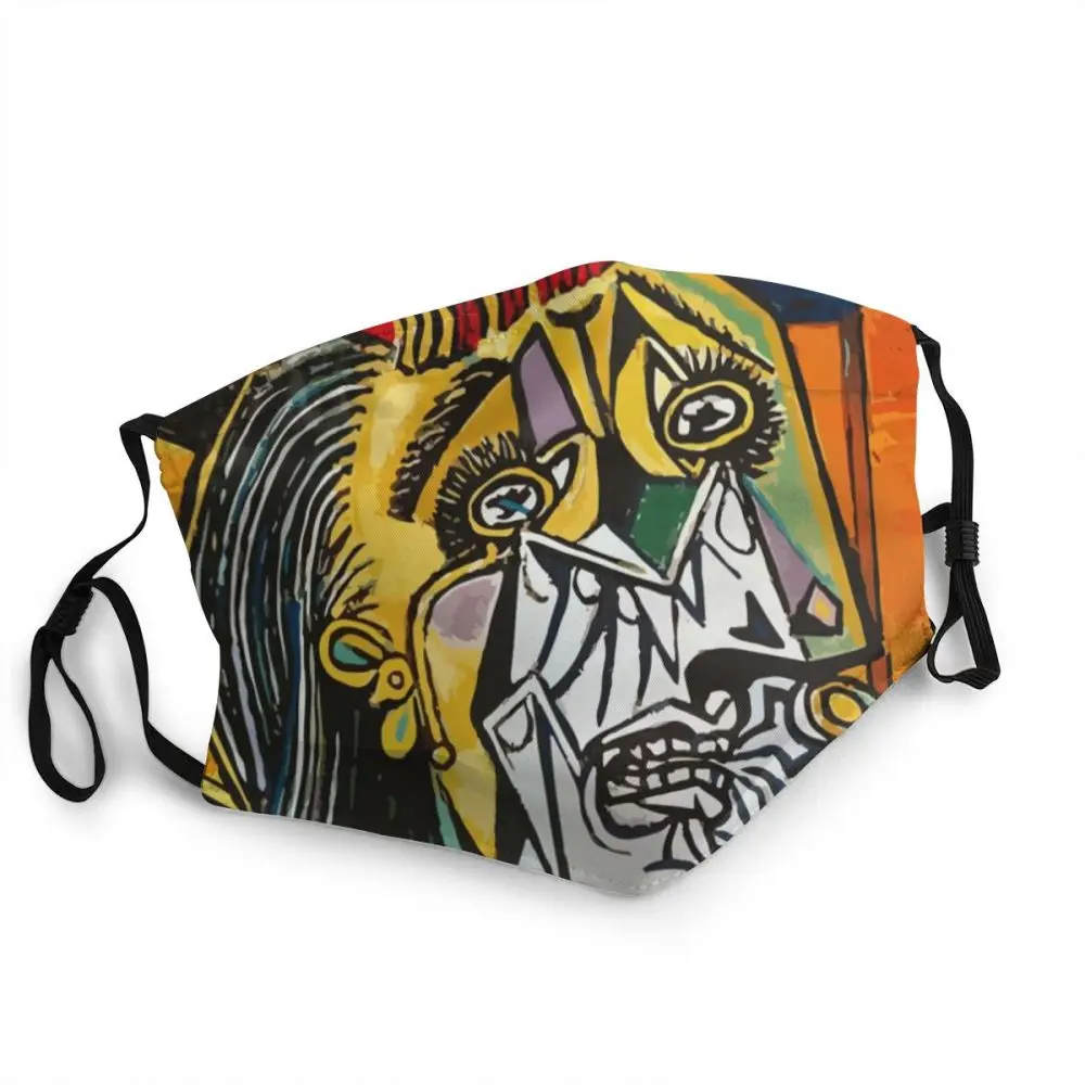 

Pablo Picasso Crying Woman Reusable Mouth Face Mask Art Spanish Anti Haze Dust Mask Protection Cover Respirator Mouth-muffle