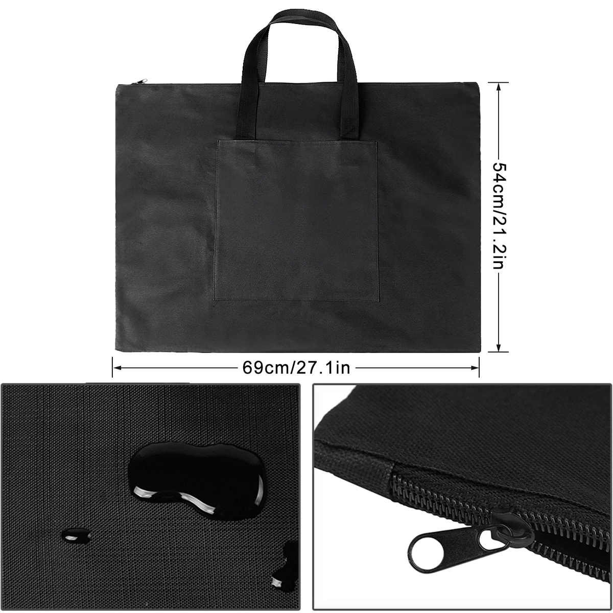 

54 X 69cm A2 Drawing Board Bag With Zipper Oxford Canvas Painting Board Storage Adjustable Strap File Bag Document Carry Case