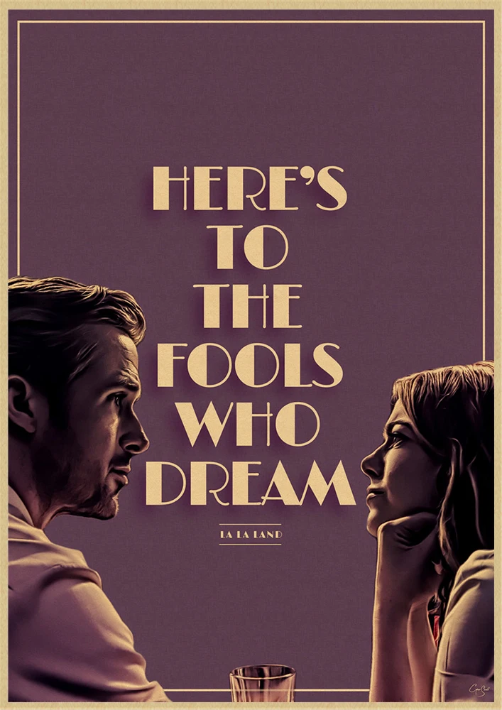 Классическая Ретро картина LA LAND TV play с сердечником для кафе спальни дивана