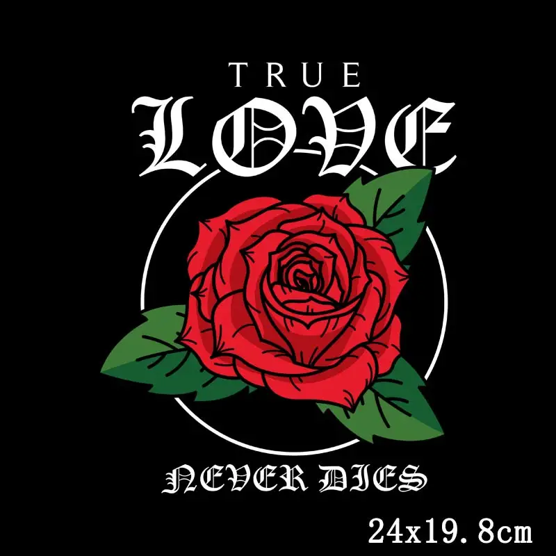 Vinyl Beautiful Flower Patch Red Rose Sticker on Clothes Iron Transfers For Clothing Stickers Heat Transfer Patches Applique | Дом и сад