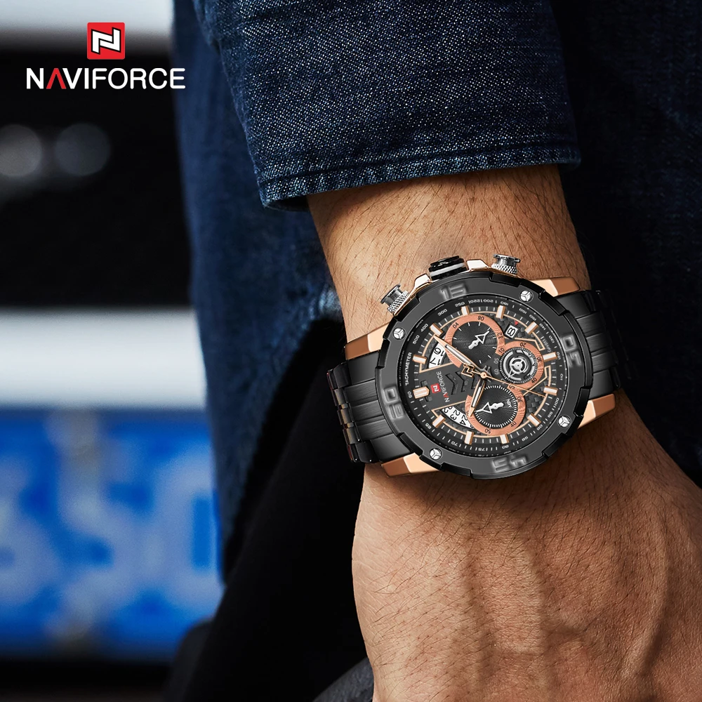 Мужские часы для синих кварцевых наручных часов мужские многофункциональные с