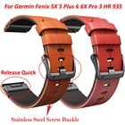 Ремешок на запястье для Garmin Fenix 6X Pro 5X Plus 33HR, быстросъемный кожаный браслет для часов 26 мм Forerunner 935945, браслет Correa