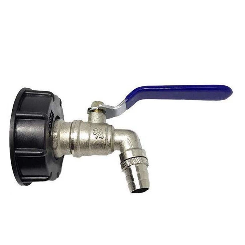 

Hot SV-IBC Ball Outlet Tap Tank 3/4 inch Food Grade Drain Adapter 1000L Tank Rainwater Container Brass Hose Faucet Valve