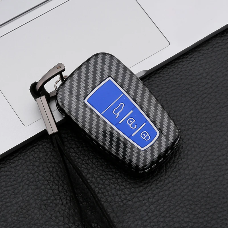 Новый силиконовый чехол для ключа автомобиля из углеродного волокна Toyota RAV4 Corolla