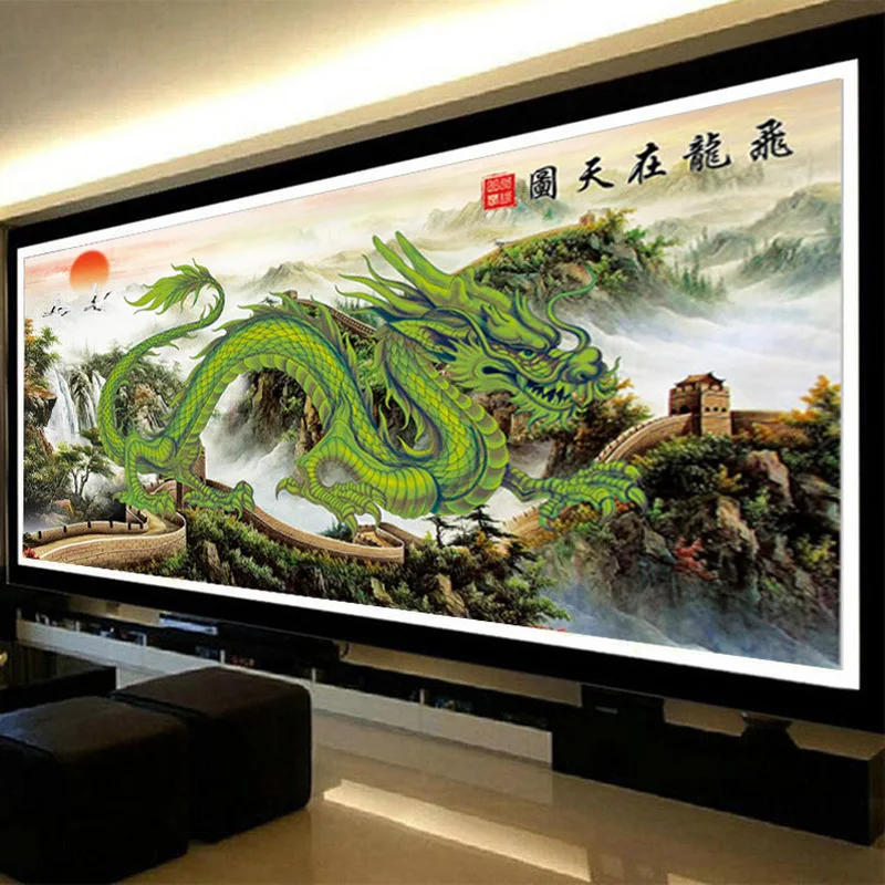 

5d Diamond Embroidery Kits Dragon The Great Wall Cross-Stitch Home Decor Diy Diamond Painting Mosaic