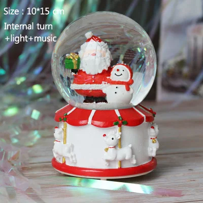 A with light music Креативный Рождественский шар, хрустальный шар, вращающаяся музыкальная шкатулка, Рождественское украшение для дома, украшение для дома, аксессуары - Цвет: A with light music