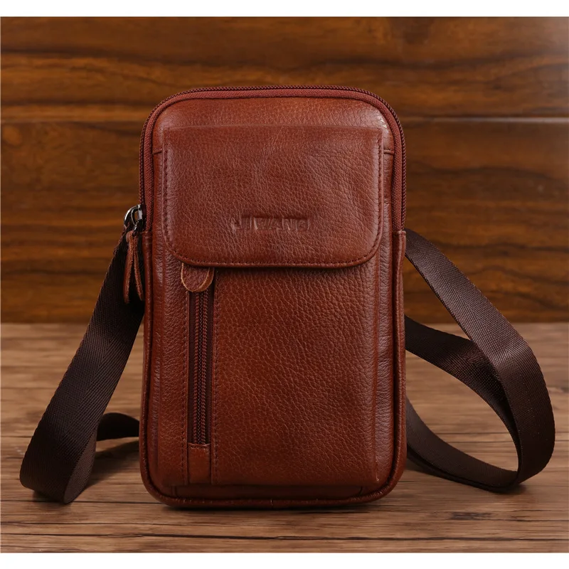 Новая мужская маленькая сумка из натуральной кожи с поперечным Ремешком модный
