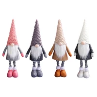 christmas plush gnomes decoration with retractable spring leg table decoration merry christmas ornaments for home new year gift