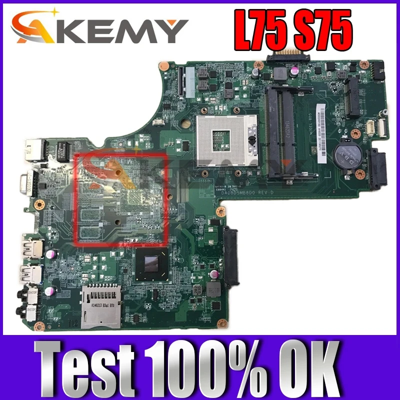 

AKEMY A000243940 DA0BD5MB8D0 Laptop Motherboard For Toshiba Satellite L75 S75 HM77 UMA DDR3 Main board full tested