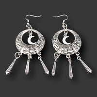 the lost civilization silver plated ancient mayan totem ear hook earrings diy retro style jewelry m2crafts findings for woman m2
