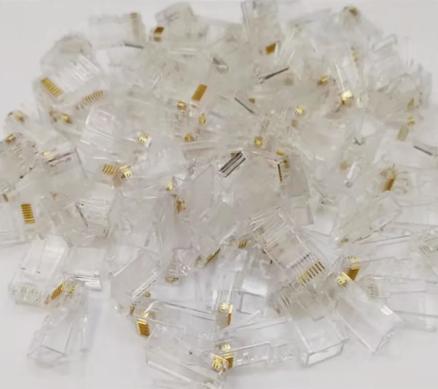 100 шт. Кристалл 8Pin RJ45 модульный разъем сетевой кабель адаптер для Cat5e Rj 45 Ethernet