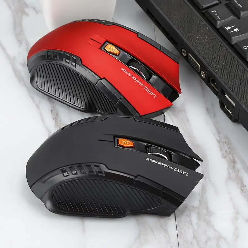 

USB Optical 2.4Ghz Wireless Mouse Computer Gaming Laser Mouse 1600 DPI Professional Gamer Mouse Mice for Lap computer Red/Black