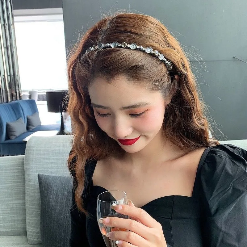

Free Shipping Crystal hairpin sweet headband bangs pressed hairpin adult headdress