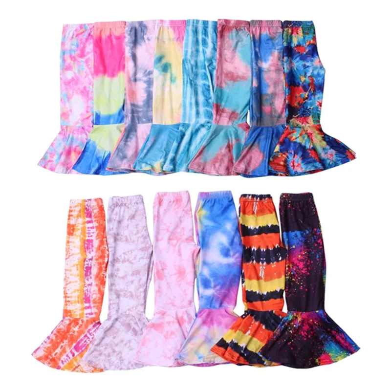 

Toddler Girls Flare Pants Autumn Winter New Tie Dye Girls Bell Bottom Fall Clothes for Kids Boutique Clothing Halloween Costume