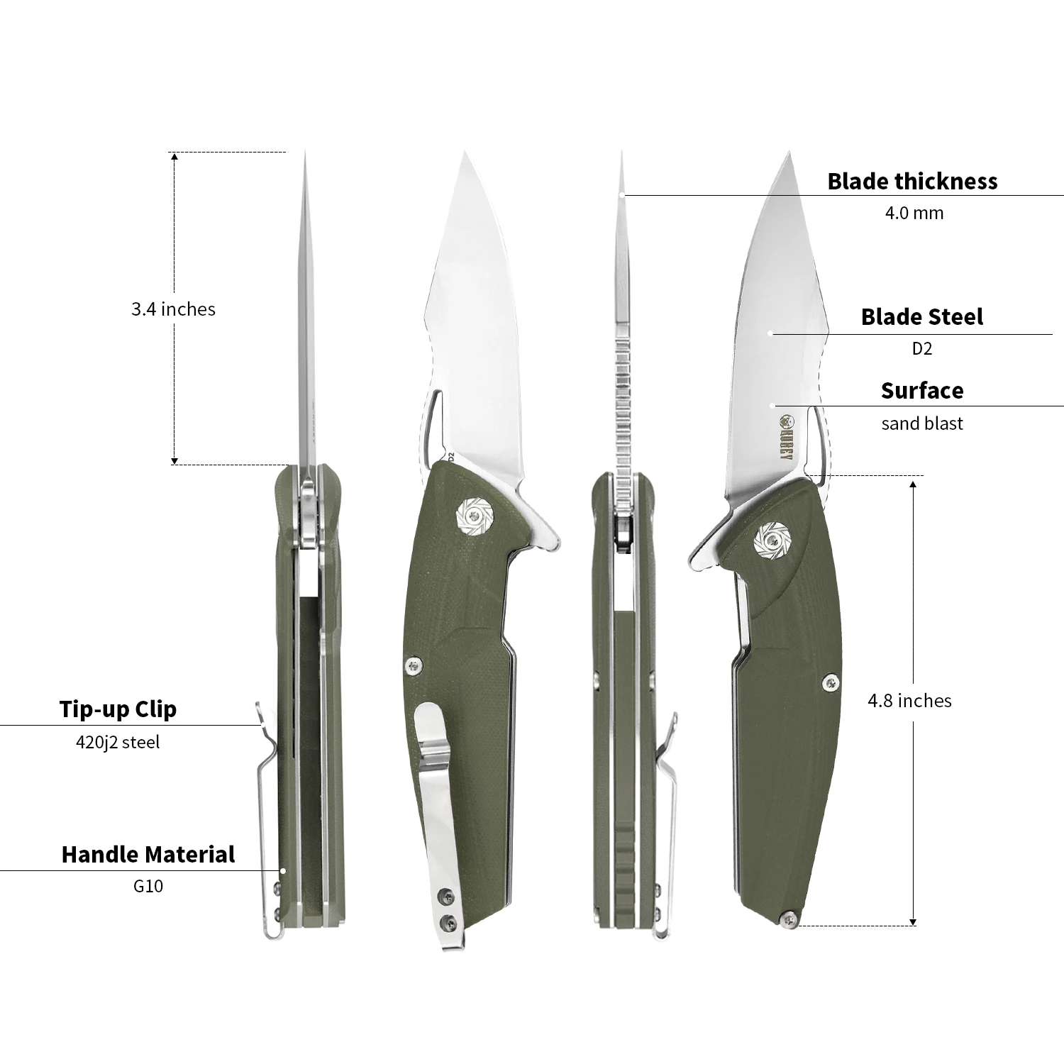 KUBEY KU221 EDC Складной нож D2 лезвие и G10 ручка с зажимом подарок для мужчин нож для охоты и кемпинга Карманный