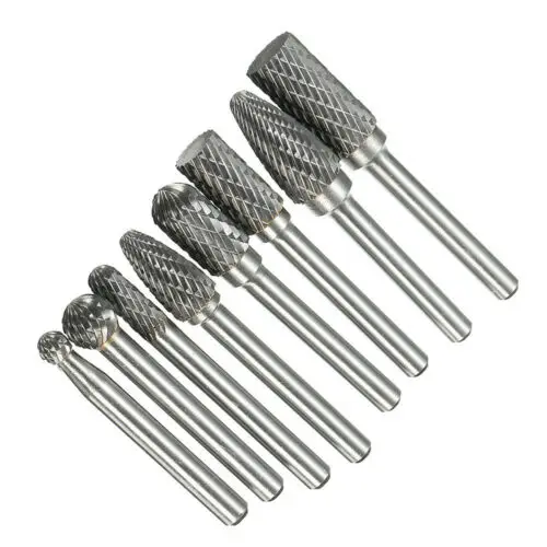 

8pcs Tungsten Carbide Burr 1/4" (6mm) Shank Rotary Cutter Files Set CNC Engraving