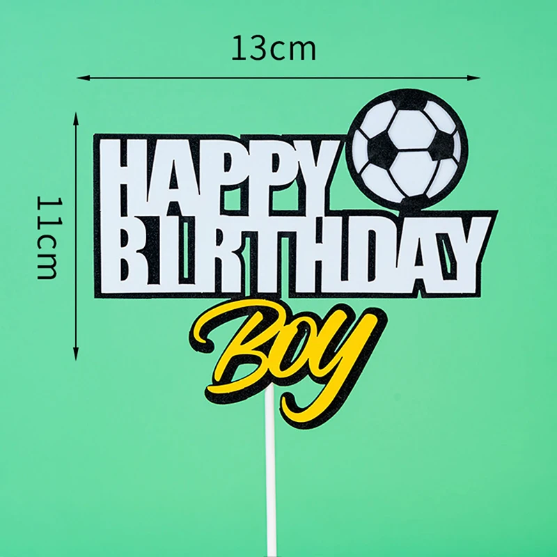 1pc Basketball Football Theme Party Cupcake Topper Happy Birthday Cake Topper Flage For Birthday Party Cake Decors  images - 6