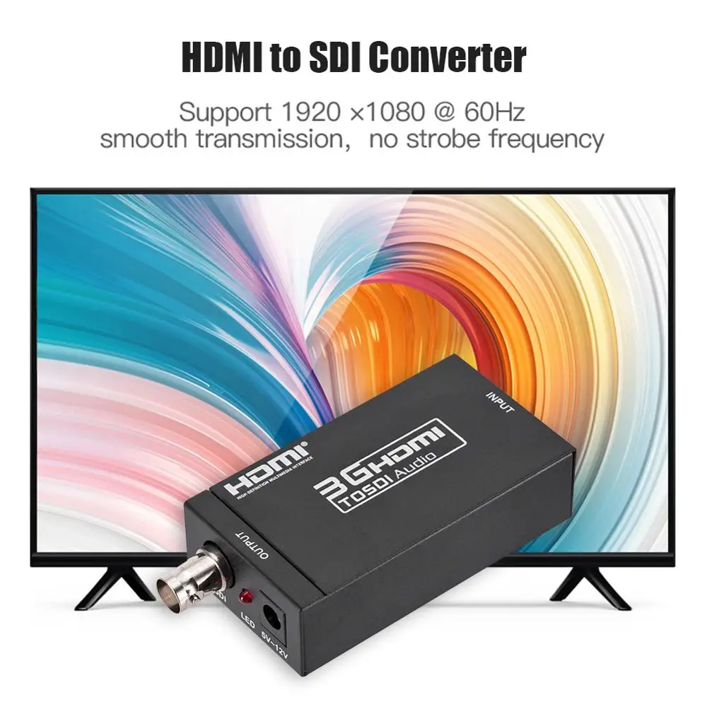 Вилка стандарта США/ЕС 3G HDMI-совместимый преобразователь для HD-SDI HDTV 1080P BNC Видео