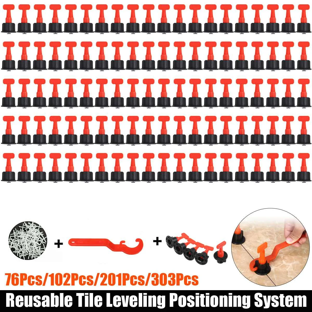 

303Pcs Tile Leveling System Tile Spacer Wall Leveler Wedges Spacers Flooring Wall Tile Carrelage Leveling System Spacers Plier
