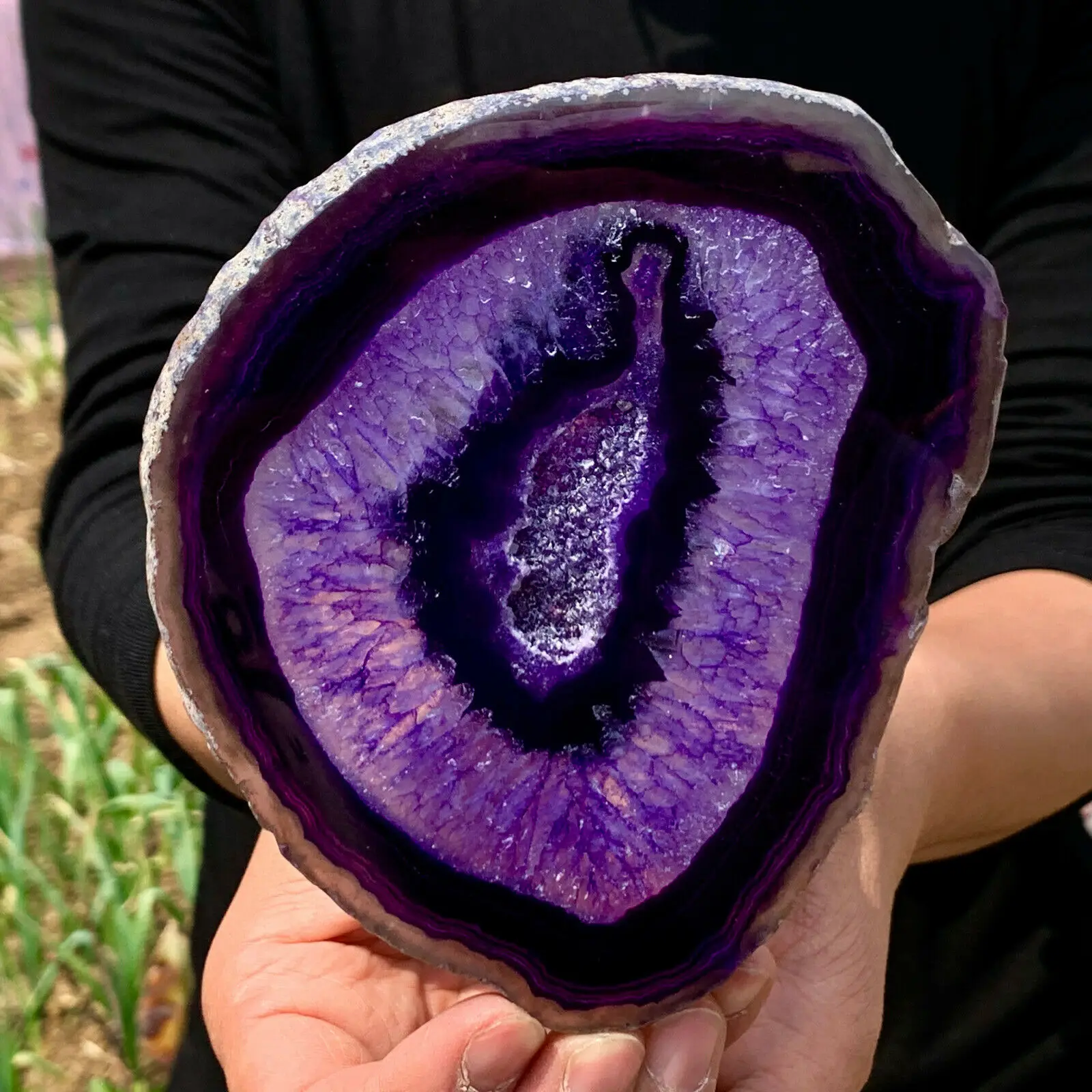 

Natural Beautiful Agate Geode Druzy Slice ExtraLarge Gemstone