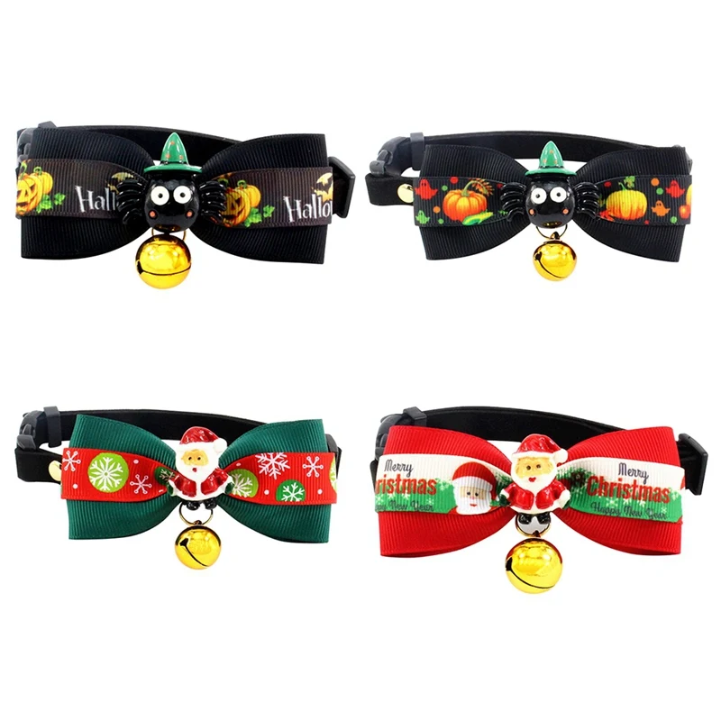 Милые рождественские ленты для собак галстуки кошек шеи галстуки-бабочки