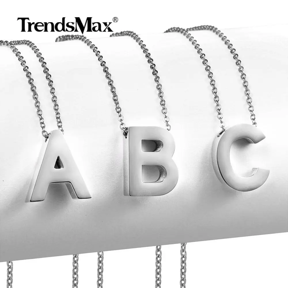 Модные ожерелья серебряного цвета с 26 буквами подвески-слайды алфавит для женщин