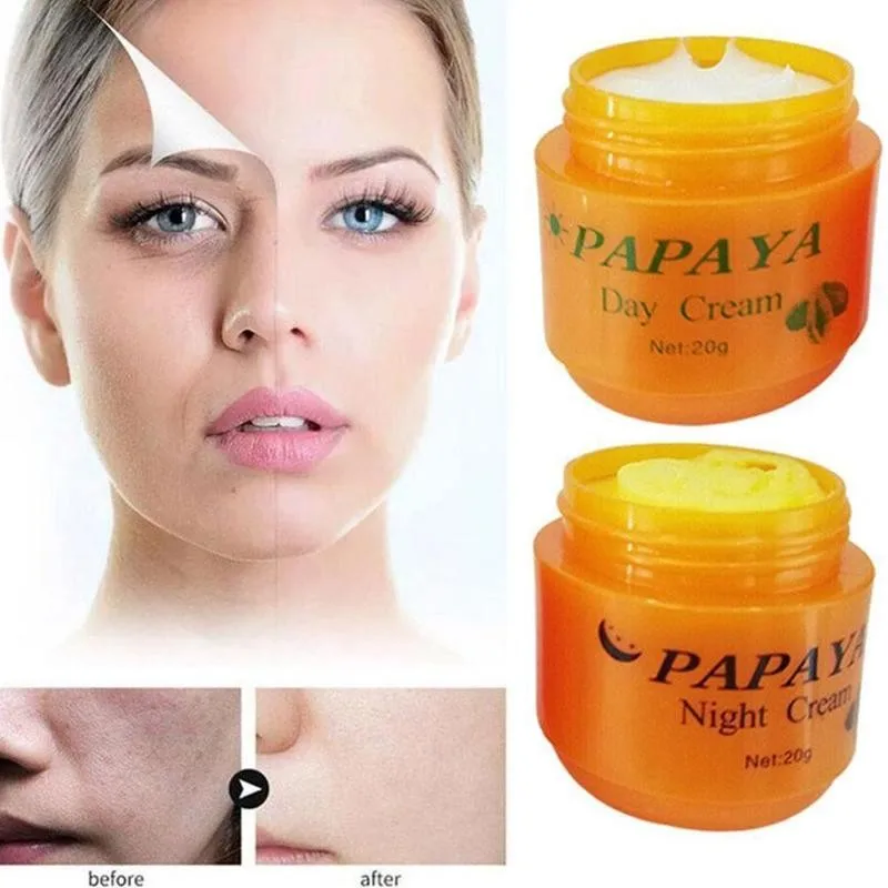 

3 Bottle/set Papaya Whitening Cream Day And Night And Pearl Cream Skin Care Moisturizer Anti-freckle Refreshing Cream