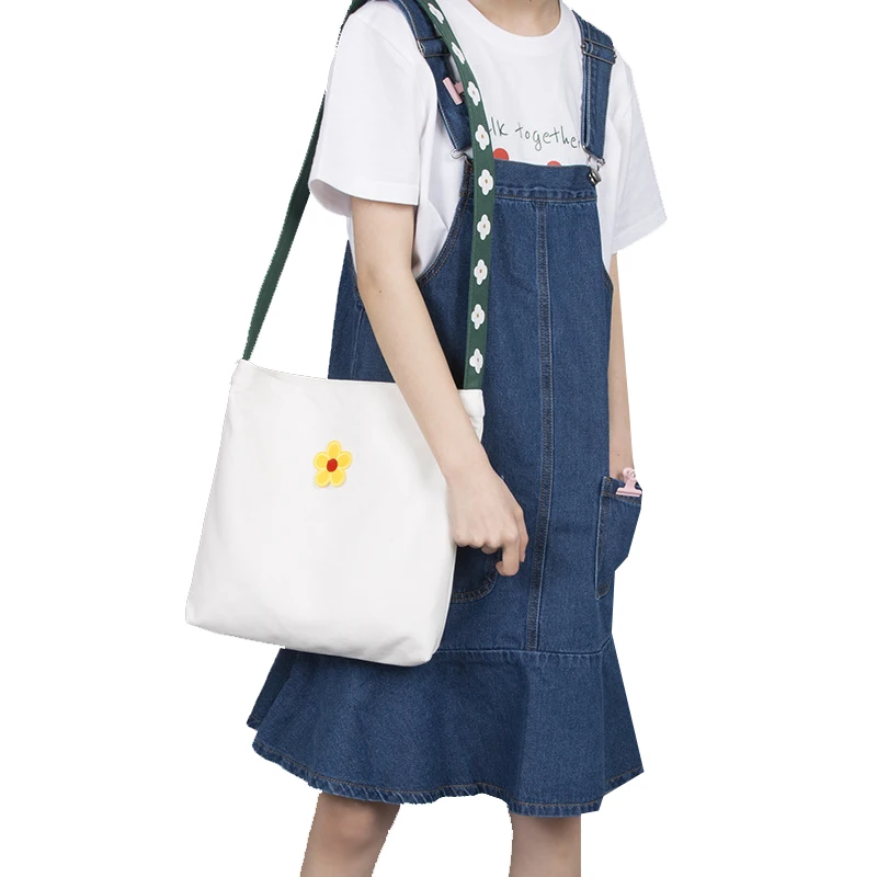Canvas Shoulder Bags for Women Fashion Messenger Casual Large Capacity Crossbody Bag Chic Simple Lady Student | Багаж и сумки