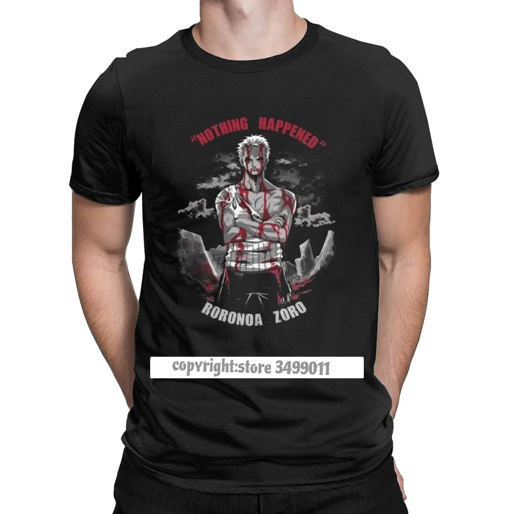 Футболка Roronoa Zoro Мужская хлопковая тенниска для фитнеса слитный рисунок из Аниме