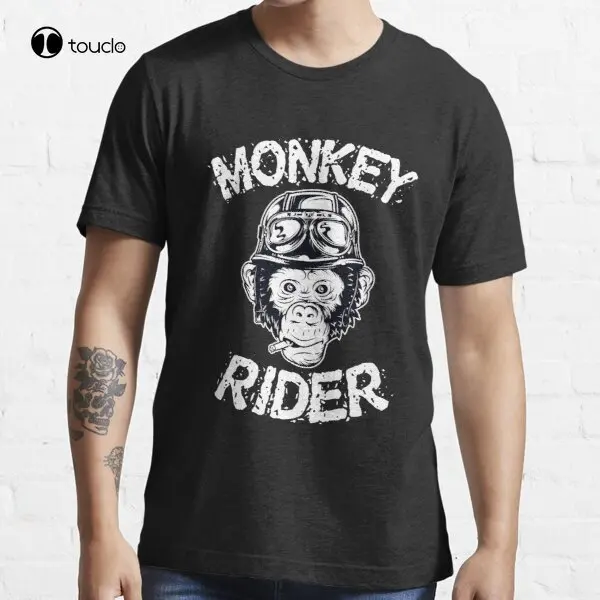 

New Monkey Ape Rider Funny Bike Gift Essential T-Shirt Tee Shirt 100% Cotton Summer For Man Unisex