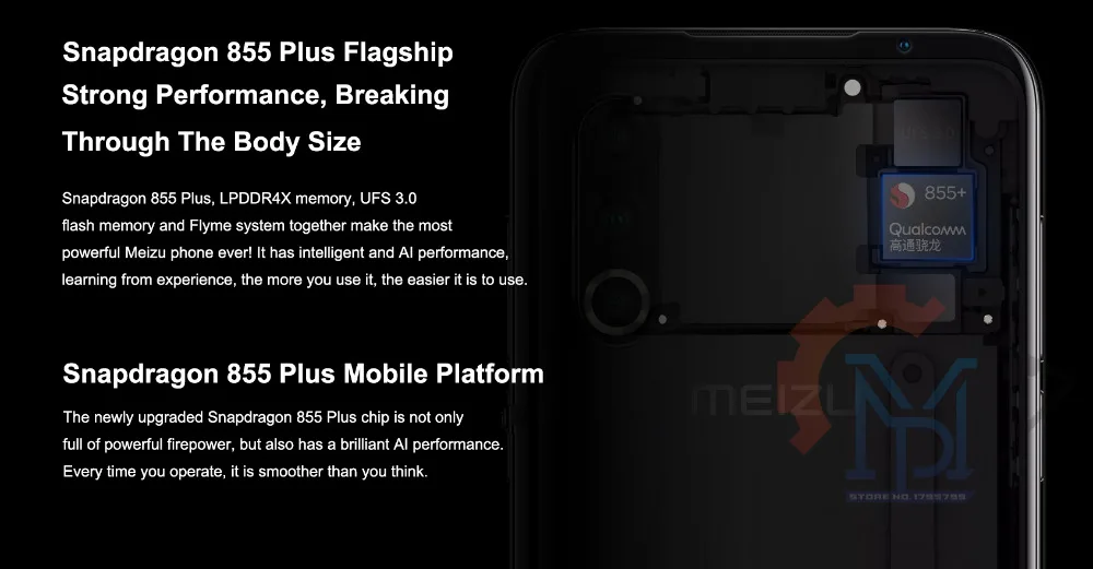 Meizu 16S Pro мобильный телефон 6,2 дюймов FHD+ 6G/8G+ 128G/256G Snapdragon 855 Plus Восьмиядерный Android 9,0 NFC Смартфон