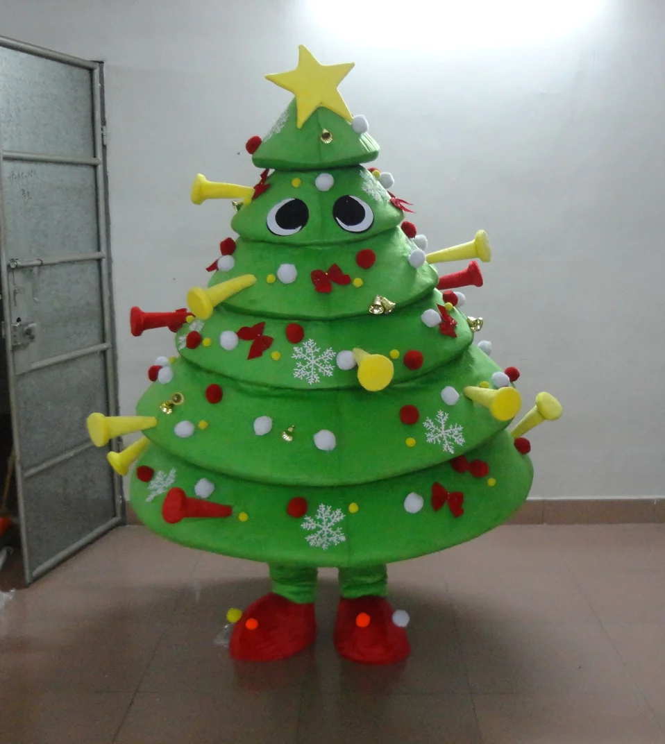 Disfraces de Mascota de árbol de Navidad de alta calidad, traje de fiesta de Cosplay, ropa publicitaria, Carnaval, Festival de Navidad, mascota