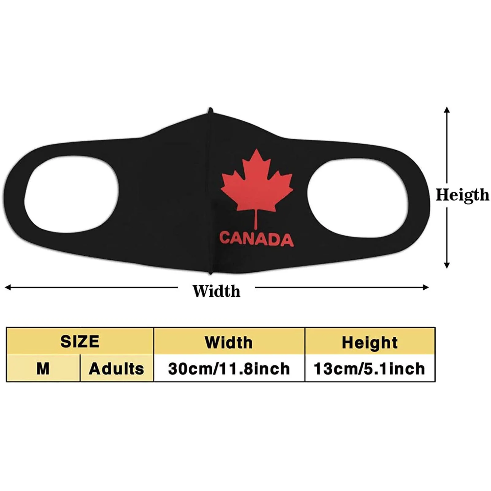 

1PC CANADA Adult's Prints Protection Face Mask Anties-Dust PM2.5 Mouth Mask Washable Earloop Mask Activated Carbon Filter