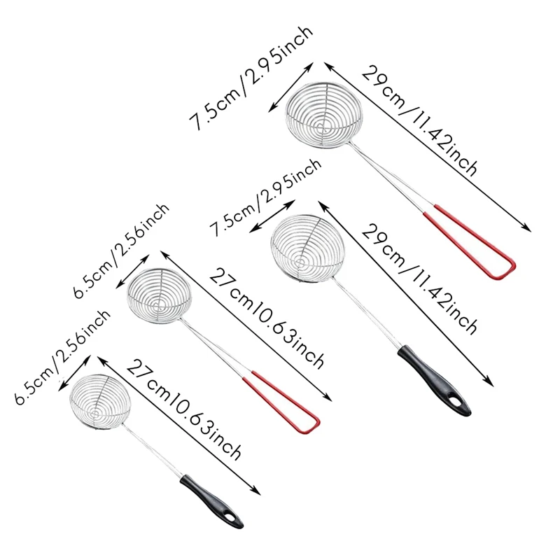4 шт. проволочное Сито скиммер ложка из нержавеющей стали сетчатый дуршлаг с