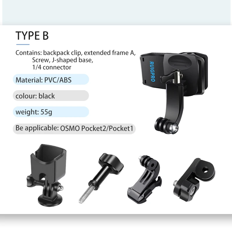 adjustable action camera backpack strap holder clip universal for dji osmo pocket 12 gopro hero 9 8 7 sjcam xiaoyi clamp mount free global shipping