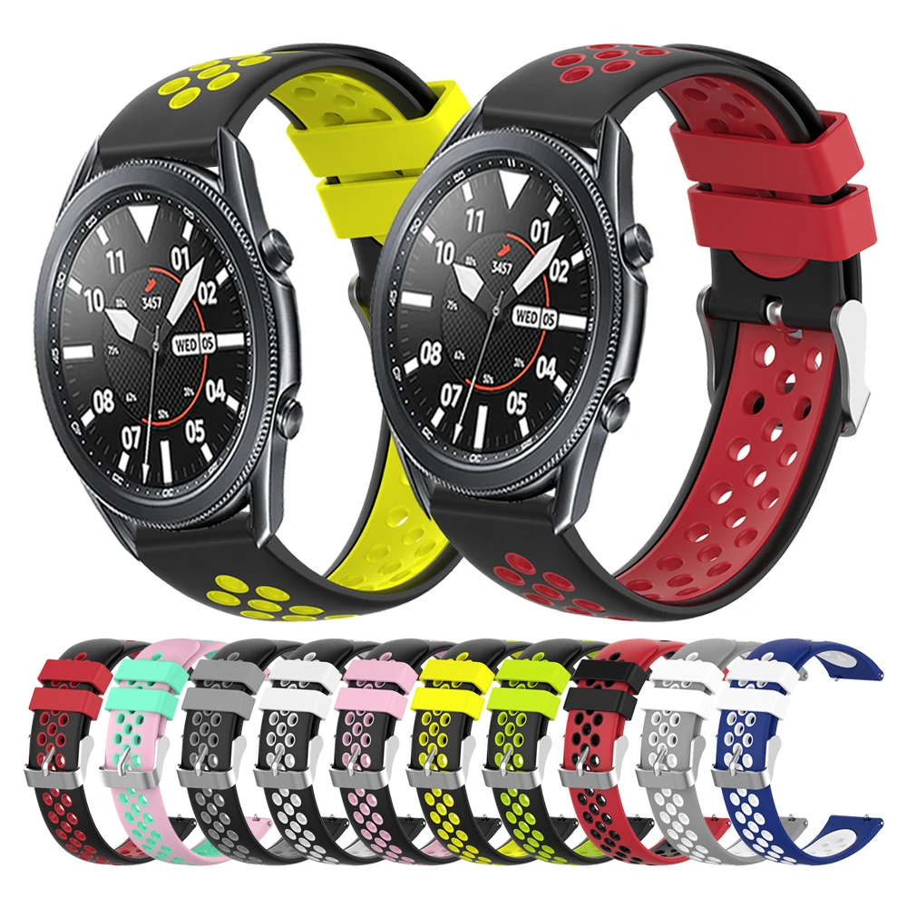 

Silicone Sport Replacement Breathable Band For Samsung Galaxy Watch 41 45mm strap for Gear S3 Classic&Frontier watchbands Correa