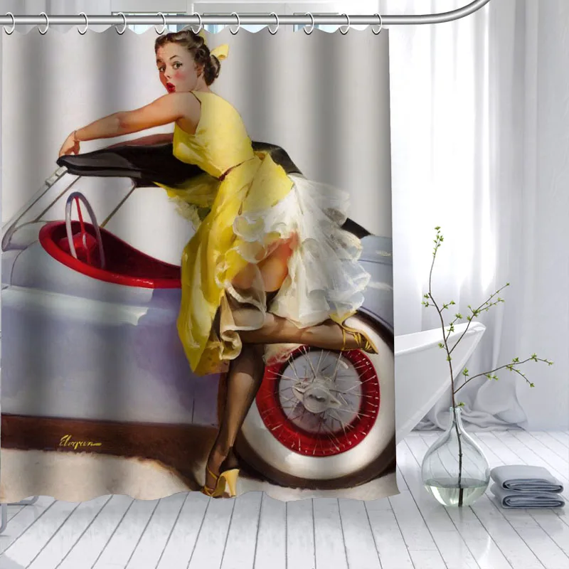 Горячая Распродажа на заказ в стиле пин ап Женственная Дамская обувь душ Шторы 3D