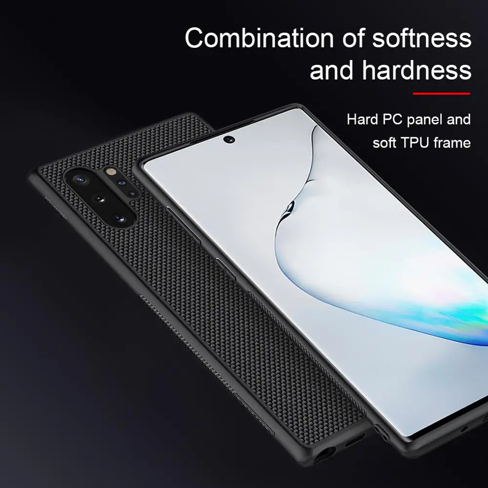 Для samsung Galaxy Note 10 Plus NILLKIN текстурированный Жесткий ПК+ мягкий, роскошный, из ТПУ жесткий пластиковый Полный чехол для телефона samsung Note10 Plus