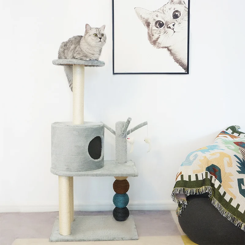 Деревянные лазалки деревянный домик для кошек коврик-Когтеточка Мебель