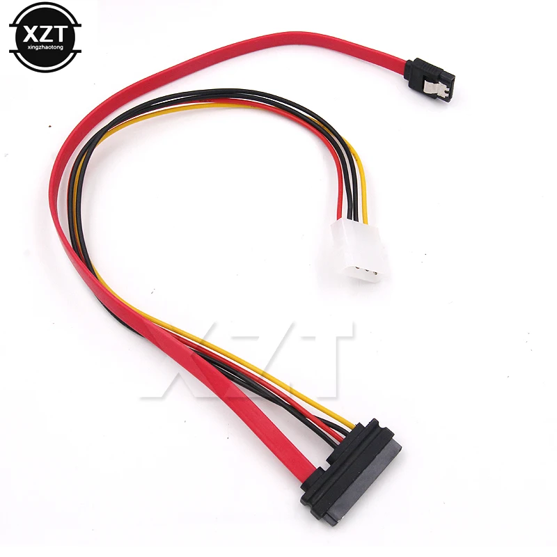 Адаптер питания Nieuwste 30 см SATA Combo 15 Pin Power en 7 Data Kabel 4 Molex naar seriele ATA Lood kabel molex sata |