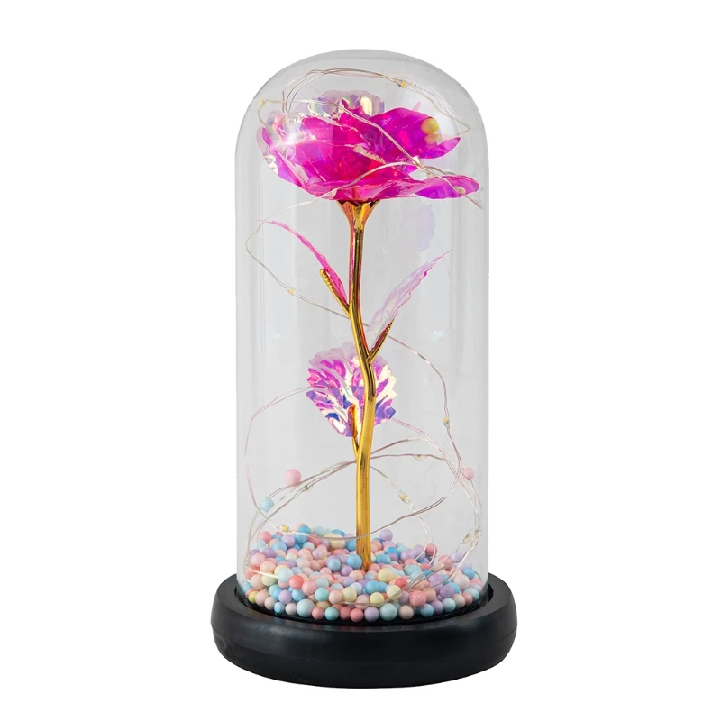 

Enchanted Eternal Rose Flower Dome Glass LED Night Light Valentine's Day Gifts