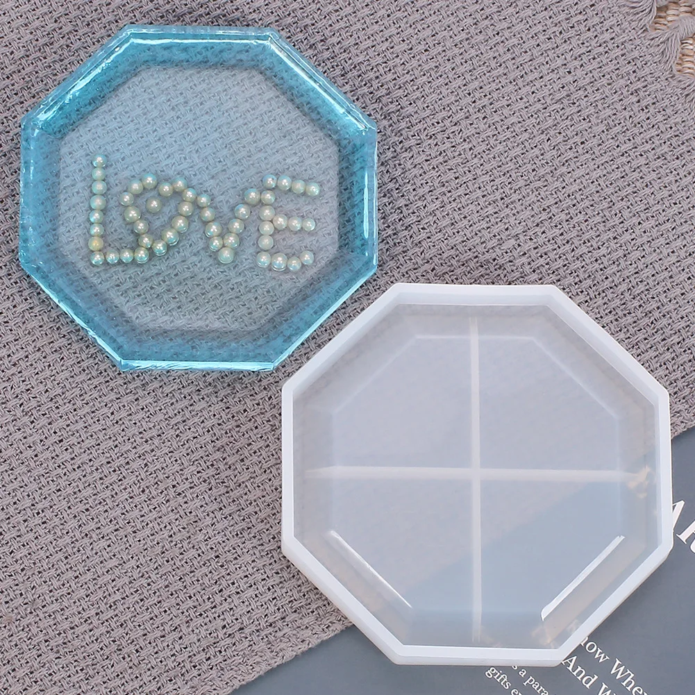 

Irregular Round Square Heart Star Coaster Molds Transparent Epoxy Resin Molds Solid Silicone Molds For DIY Making Coaster