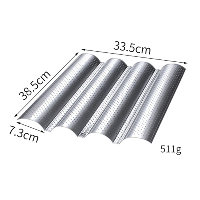 

French Bread Baking Pan Mold Carbon Steel 2/4 Groove Wave Baking Tray For Baguette Bake Mold Tool New