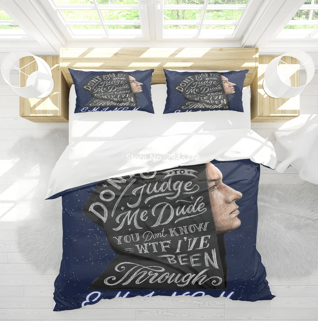 

Eminem Series 3D Printed Bedding Set Fashion and Comfortable Duvet Cover Pillowcase Bed Home Textile Adult Bedroom Decoration