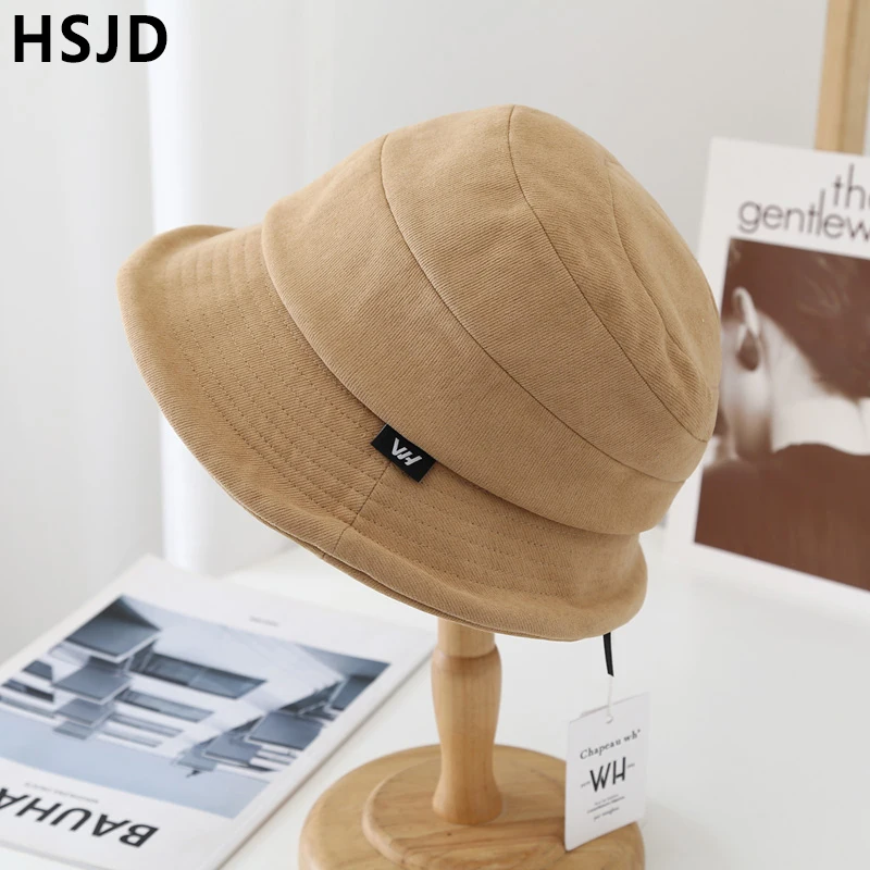 

Women's Hats Elegance Solid Wrinkle Bucket Hat Female Autumn Winter Warm Wide Brim Fisherman's Hat Ladies Suede Lining Basin Cap