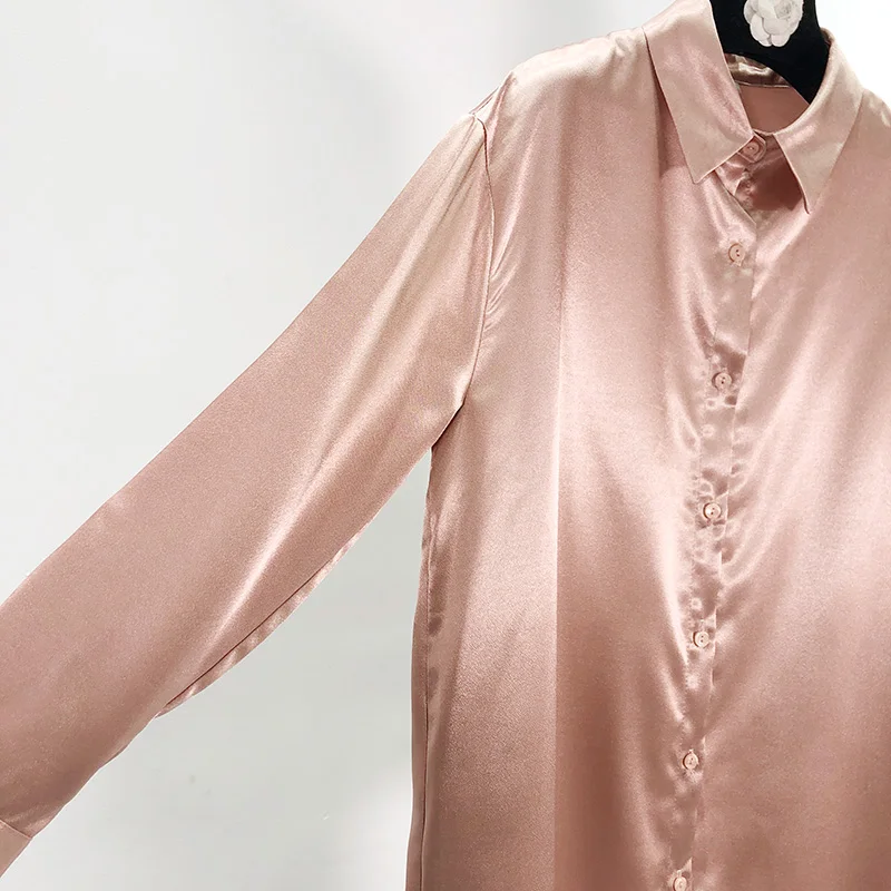

Spring Autumn Vintage Pink Satin Shirt Dress Women Femme Robe Loose Long Sleeve Ladies Elegant Maxi Dresses 2021 Vestidos