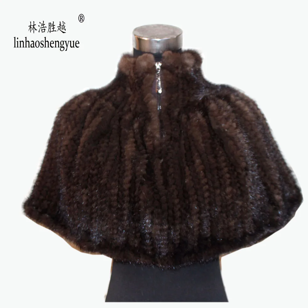 

Linhaoshengyue 2020 Hot Fashion Women Mink Weave Fur Shawl