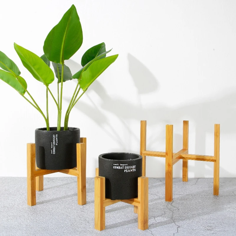 

Wooden Plant Stand Durable Flower Pot Holder Home Decoration Floor Four Legged Flower Stand Wooden Shelf Fleshy Flowerpot