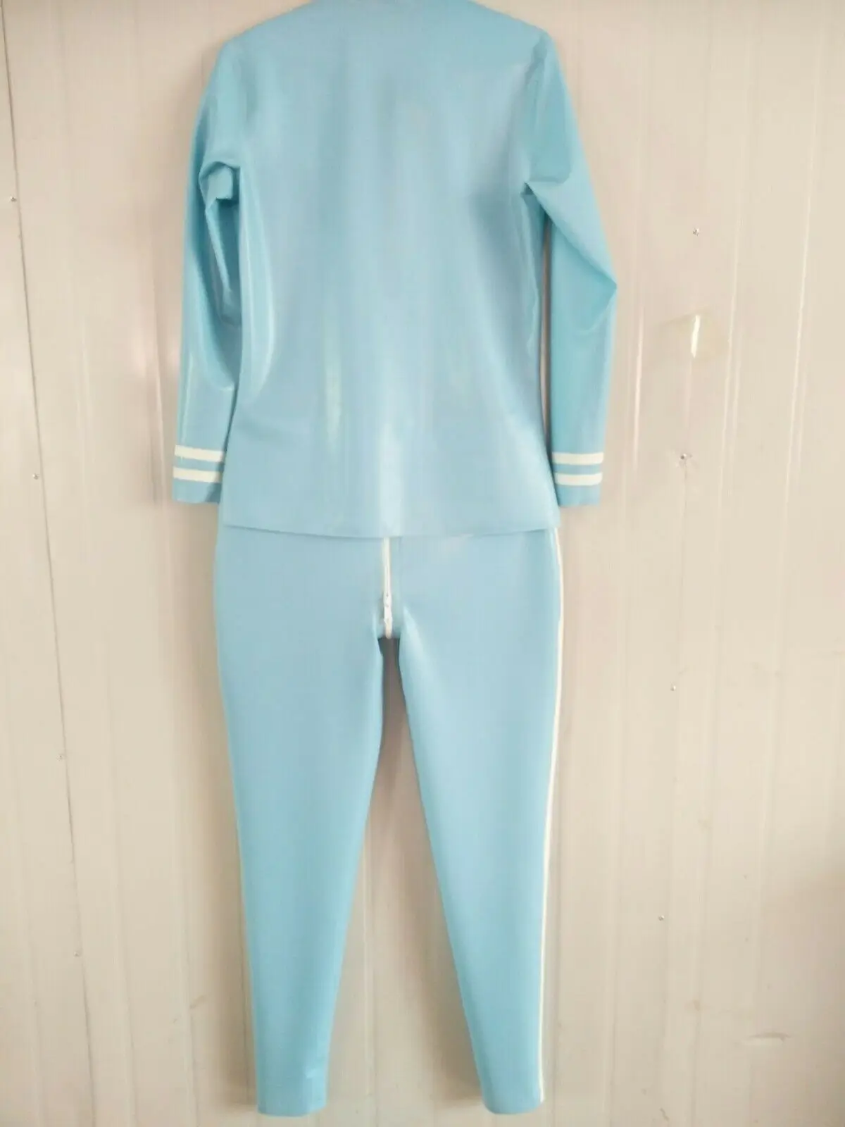 100% латексный резиновый комбинезон Gummi зентай светильник синий Uniformanzug S XXL|Зентай| |