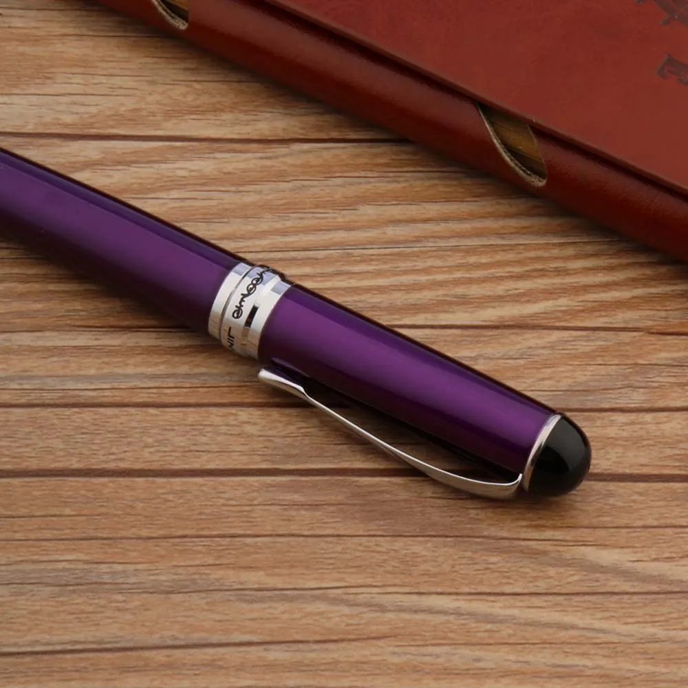 Jinhao X750 перьевая ручка металлическая фиолетовый Серебряный изгиб Перо Чернила